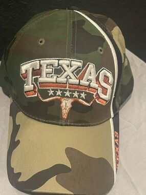 Texas Embroidered Camo Baseball Cap - Green/Brown